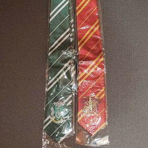(Lot of 2) Harry Potter Matching Slytherin and Gryffindor Adult Sized Ties